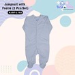 Te Te & Ta Ta Jumpsuit With Footies Blue 3-6 Months (3Pcs/1Set) KJSF-L102