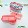 LCK762CK Lock & Lock Lunch Box Jumbo Handy W/Lunch Bag  HPL762 W/Divider (Check)
