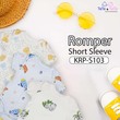 Te Te & Ta Ta Short Romper Short Sleeves White 3-6 Months (3Pcs/1Set) KRP-S103