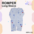 Te Te & Ta Ta Long Romper Short Sleeves Blue 3-6 Months (3Pcs/1Set) KRP-L101