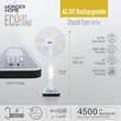 AC/DC Rechargeable 16" Oscillating Stand Fan WH-SF-O16T
