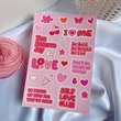Jourcole  Pink Valentines Sticker 1 Sheet  4x6inches JC0029 pink